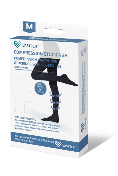 Class 2 Black Pantyhose Close Toe Compression Stockings